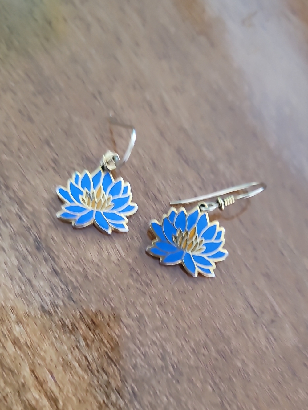 Laurel Burch Waterlily Cloisonne Earrings